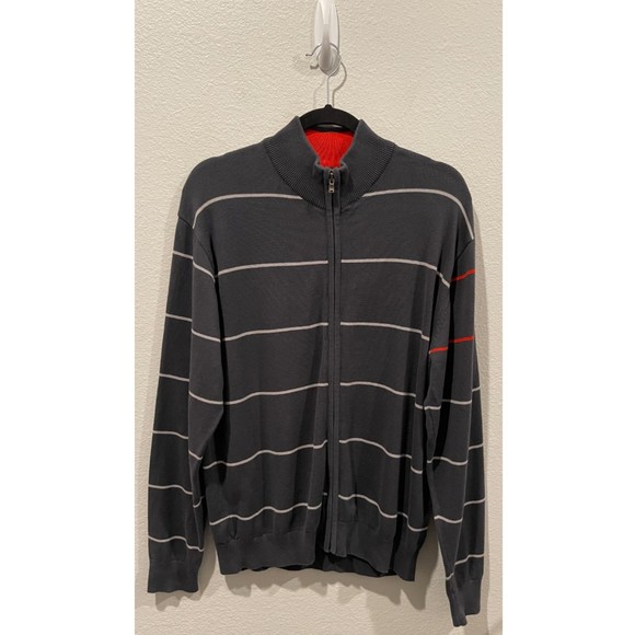 Cutter & Buck Other - CUTTER & BUCK Grey White Striped Full Zip Jacket